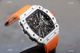 KV Factory Richard Mille RM 12-01 Tourbillon Watch Quartz fiber Case Orange Canvas Strap (4)_th.jpg